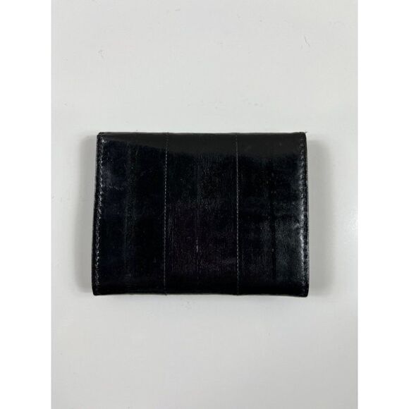 Austin Grey Geniune Eelskin Trifold Keyholder Snap Wallet Black Unisex - Picture 3 of 8